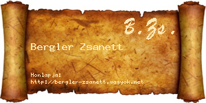 Bergler Zsanett névjegykártya